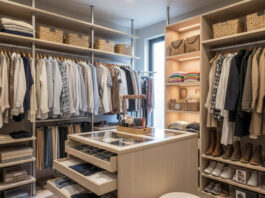 เทคนิคการจัด Walk-in Closet สำหรับเสื้อผ้าไม่ระบุเพศ ทำให้เก็บง่ายและสวยงาม วิธีจัดระเบียบ Walk-in Closet เสื้อผ้าที่ไม่ระบุเพศให้เป็นหมวดหมู่